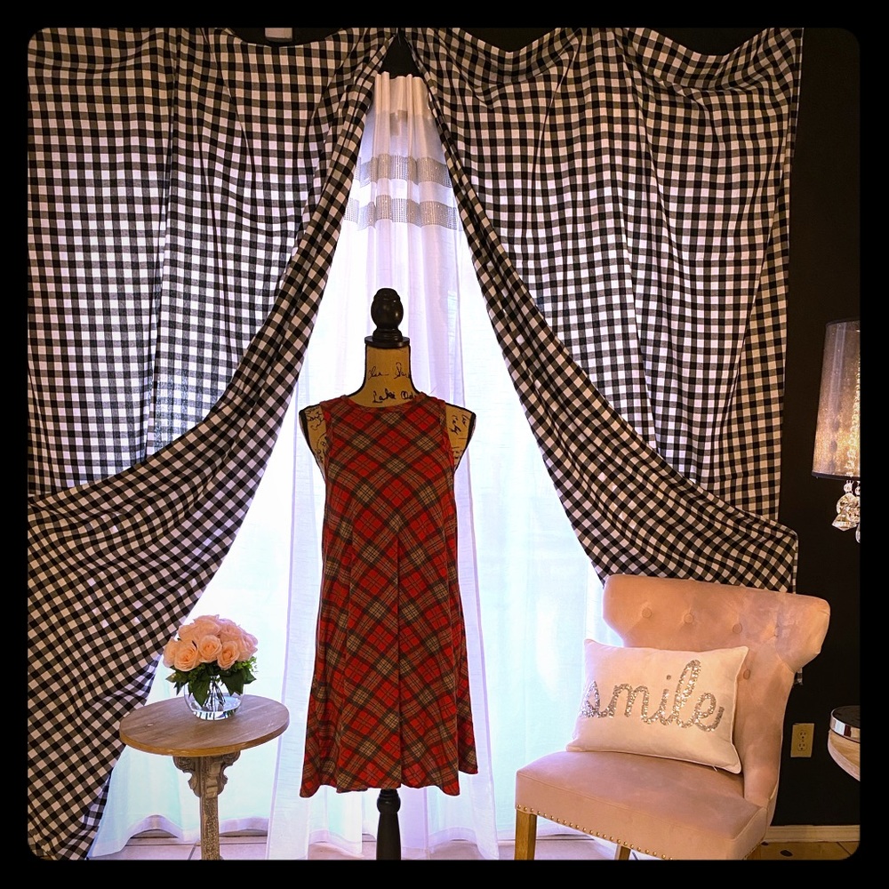 Woman’s red plaid sleeveless dress NWOT